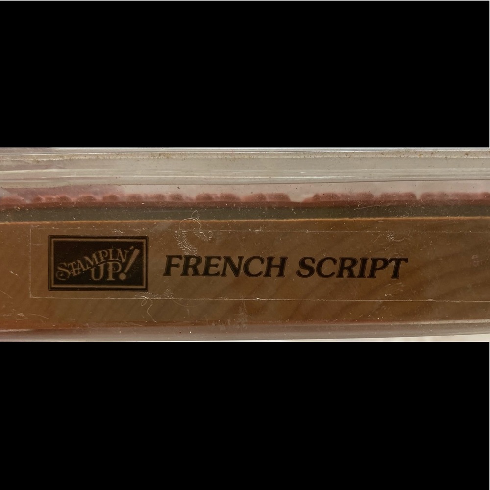 Stampin' Up! French Script Wood mount Stamp 2000 Retired stampin up Large